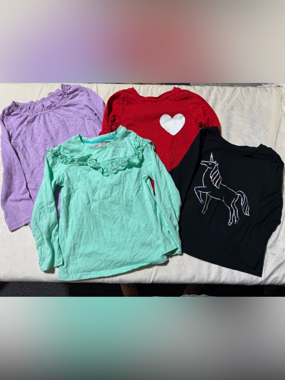 Lot of 4 girls long sleeve shirts
